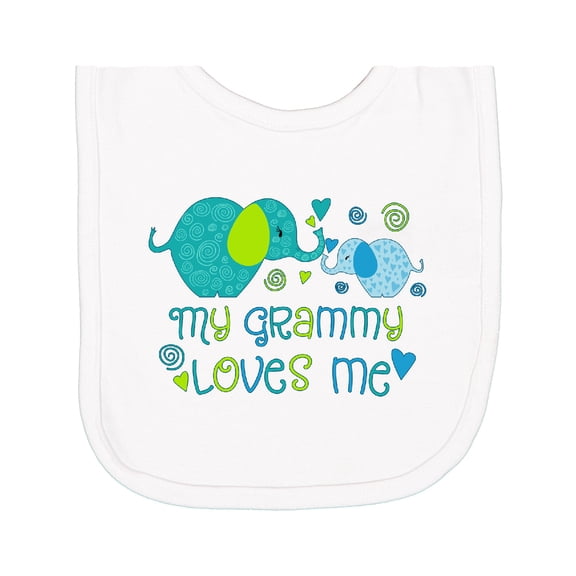 Inktastic My Grammy Loves Me Cute Elephants Newborn Bib