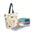 thumbnail image 2 of FORMRS Womens Canvas Tote Bag with Zipper Inner Pocket Shoulder Handbag, Beige Birds Floral, 2 of 7