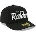 thumbnail image 3 of Men's New Era Black Las Vegas Raiders Omaha Script Low Profile 59FIFTY Fitted Hat, 3 of 5