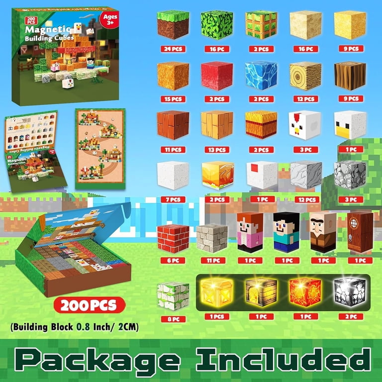 Annexfun 200 Pc Magnetic Building Blocks with Light-Up Blocks photo 2