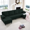 thumbnail image 1 of ZAFLY U Shaped Sectional Sofas with Double Chaise for Living Room, Green, 1 of 11