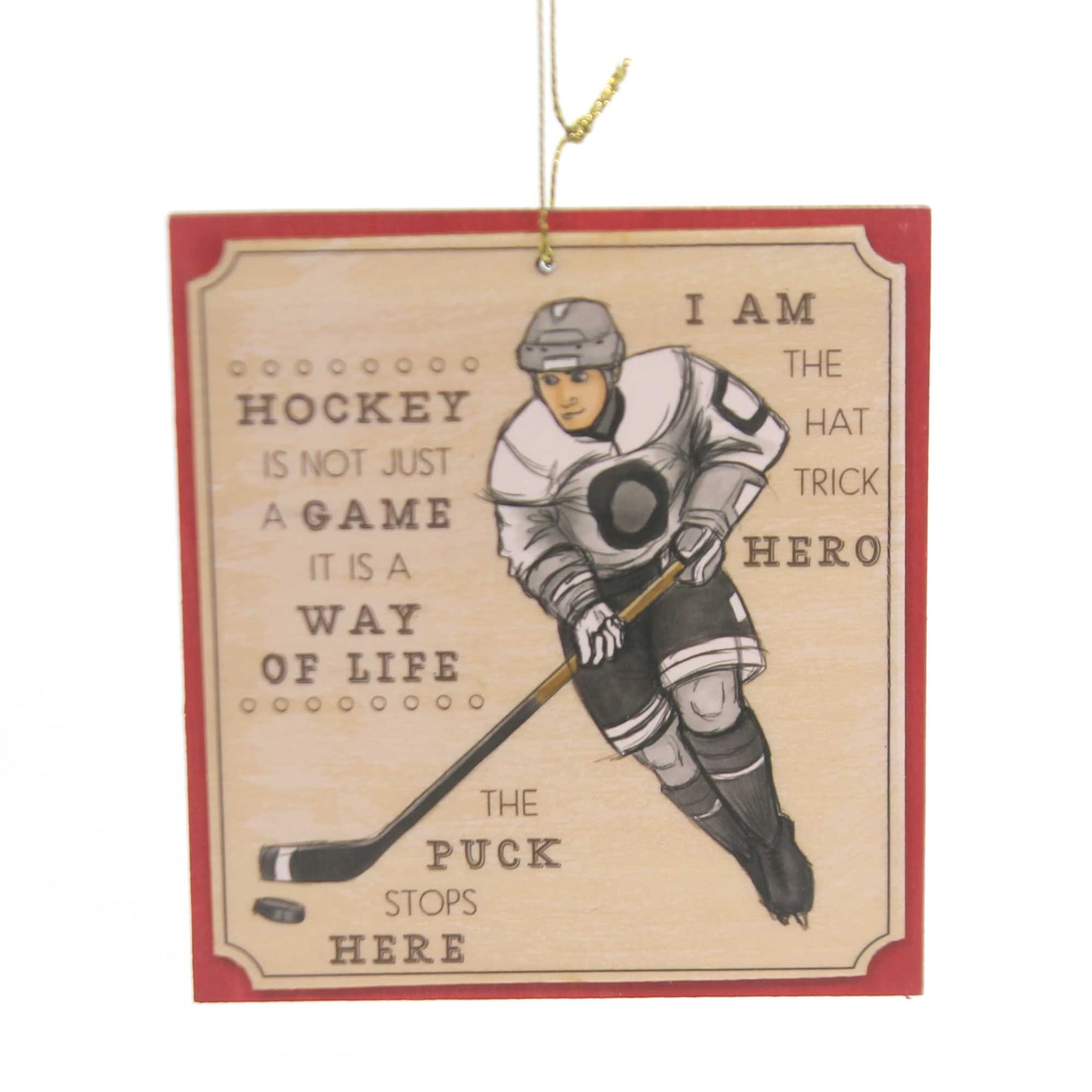 Holiday Ornaments HOCKEY KEEPSAKE ORNAMENT Wood Game Puck 130525