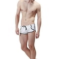 thumbnail image 4 of mgoYE Men's Swim Trunks Men's Square Leg Swimwear Rainbow Swim Briefs Bikini Board Surf Shorts Boxer Swimming Trunks|White,S, 4 of 6