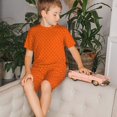 thumbnail image 4 of Fotbe Orange Scales Pijama Estampada de 2 Piezas para Niños – Ropa de Dormir de Manga Corta Cómoda para Niños y Niñas, Camiseta y Shorts de Algodón-4X-Large, 4 of 6