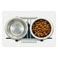 thumbnail image 1 of Cincinnati Pet Mat for Food and Water, Monochrome Silhouette of Structures Tall Shorter Scenery, Non-Slip Rubber Mat for Dogs and Cats, 18" X 12", by Ambesonne, 1 of 2