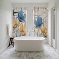 thumbnail image 4 of Blue Yellow Tulips Kitchen Curtain for Berdoom Living Room Cafe 72 Inch Length, Retro Farmhouse Flower Barn Doors Wooden Tiers Curtains Light Filtering Drapes Window Treatment 2 Panels 52"Wx72"L, 4 of 8