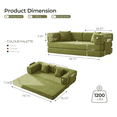 thumbnail image 2 of 79" Convertible Sofa Bed ,CARZZI LIFE Compressed Floor Boneless Couch Modular Corduroy Sleeper Sofa, Folding Mattress Couch for Small Spaces - No Assembly Needed in Little Green with Storge, 2 of 10