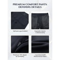 thumbnail image 5 of MEILIHUA Men's Winter Stretch Dress Pants - Thick 4-Way Elastic Formal Trousers with Back Embroidery, 5 of 9