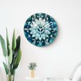 thumbnail image 4 of 14 Inch Wall Clock Battery Operated Silent Clock Decorative for Office, Kitchen, Outdoor, Living Room，Grey and Teal Mandala Ombre Space Geometric Center Point Stunning, 4 of 4