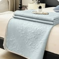 thumbnail image 6 of Qocolhg Knitted Summer Cooler Quilt Twin Size - Cooling Blankets for Hot Sleepers, Skin-friendly Plain Printed Washed Cotton Summer Quilt, Bedding Soft Coverlet Quilts for Kids, 71x79 inch,Light Blue, 6 of 6
