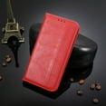 thumbnail image 5 of Compatible with Google Pixel 6 Case Magnetic Closure Vintage Pattern PU Leather Wallet Cover with Card Slots-Red, 5 of 5