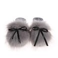 thumbnail image 4 of Lovskoo 2024 Women's Slippers Slippers Fall And Winter Bow Knot Household Shoes Baotou Cotton Slippers Wear Half Shoes Gray, 4 of 9