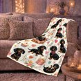 thumbnail image 6 of Whimsical Watercolor Dachshund Dog Pink Heart Pattern, Playful Food Art Scene, Warm Flannel Blanket for Living Room and Reading Nook, Dog Lovers Friendship Gift, Pet Lover Home Decor, 6 of 9