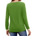thumbnail image 4 of Langwyqu Slim Fit Women Long Sleeved V-Neck Shirt Tops, 4 of 5