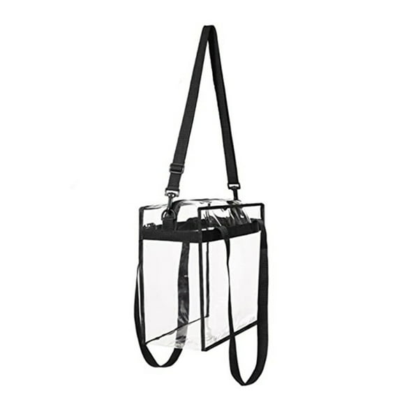 TACILIP Camping, Extra Large Clear Cosmetic Makeup Bag, Transparent Tote Shoulder Bag , Clear Toiletry Carry Pouch Makeup Artist Bag Diaper Handbag ShouldeBag (Black), Sports Camping Travel