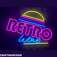 thumbnail image 2 of Craftnamesign Retro Wave Neon Sign, Retrowave Sun Led Light, Synthwave Wall Decor, 2 of 4