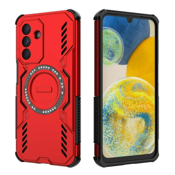 For Samsung Galaxy A16 5G Magnetic Phone Case,Military-Grade Drop Protection,Compatible with Mag-Safe,Heavy Duty Tough Rugged Shockproof Dropproof Grip Armored Slim Phone Case Cover,Red