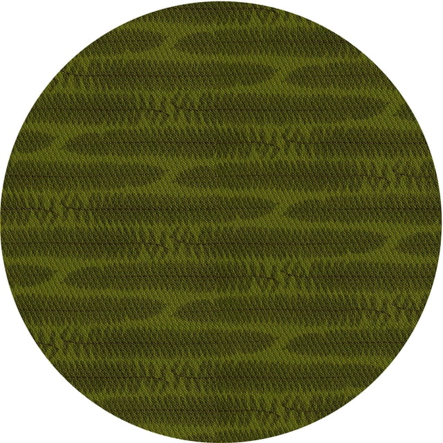 Ahgly Company Tapis d'Intérieur Ronds de Style Transitionnel Lavables à la Machine, Vert Olive, 3 Pieds Rond