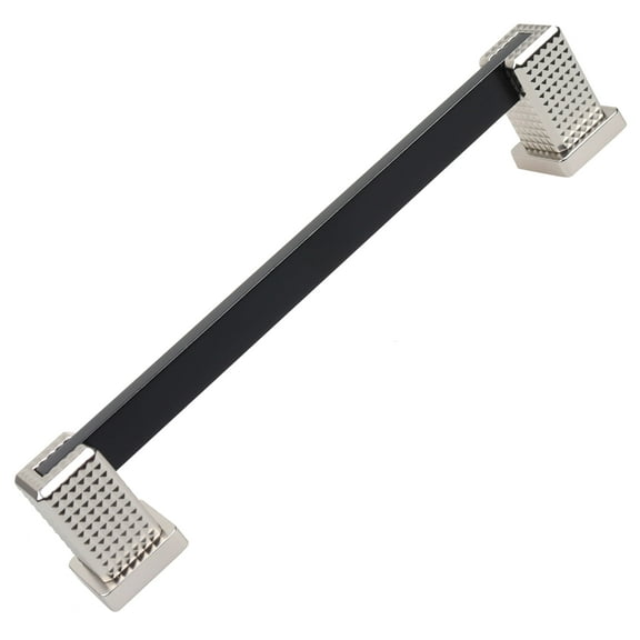 6-5/16 in. Modern Flat Embossed Matte Black Cabinet Pulls (5-Pack)