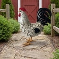 thumbnail image 5 of White Speckled Metal Rooster Statue 16.14 Inch Freestanding Farmhouse Yard Art Weather Resistant Outdoor Garden Decor for Lawn Patio Porch, 5 of 7