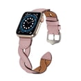 thumbnail image 5 of PU Leather band Compatible with Apple Watch Band Bracelet 42mm/44mm/45mm/46mm/49mm Women, Boho Braided Jasper Stone Watch Strap for iWatch Band Series Ultra 2/1 SE Series 10 9 8 7 6 5 4 3 2 1,Pink, 5 of 8