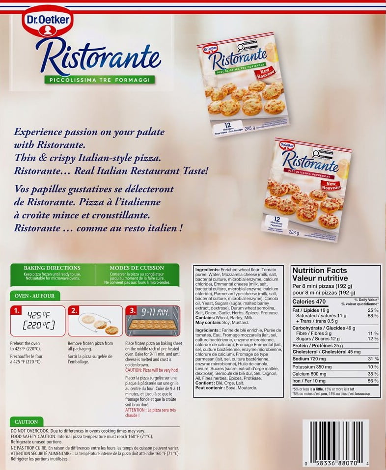 Ristorante Piccolissima Tre Formaggi, Ristorante Piccolissima Tre Formaggi 288g