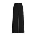 thumbnail image 5 of ClodeEU Women's High Waisted Wide Leg Pants ,Casual Loose Fit Business Work Trousers with Pockets Black,Womens Plus S, 5 of 7