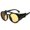 Black frame yellow film, variant on Vintage Round Sunglasses UV400 Protection Sun Glasses High Visible Light Transmission Durable Frame Includes Case