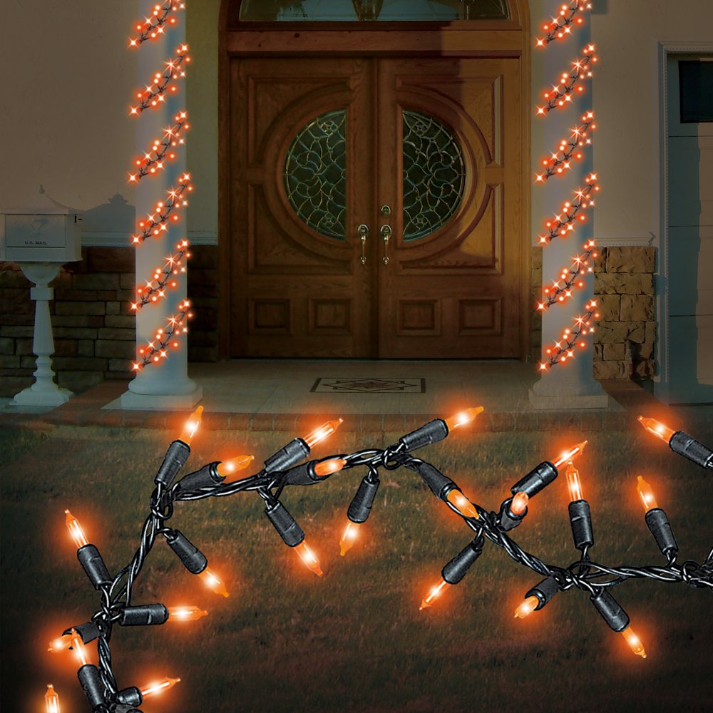 9 ft. Orange Garland Light Set