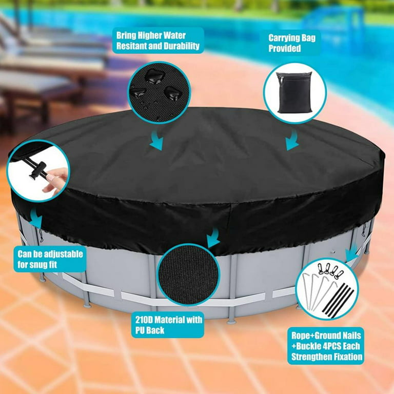 Popvcly Thicken Protective Round Pool Cover,Pool Trap,Solar Cover for Inflatable Pool,Durable Anti-Dust Trampoline Cover,4Ft, Size: 6Ft/75in/190cm