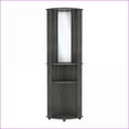 thumbnail image 6 of Corner Bar Cabinet, Modern with Glass Doors, Glass Rack & Mirror | Engineered Wood, 6 of 7