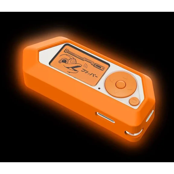 Protective Case Cover Case for Flipper Zero Soft Silicone Accessories - Fluorescent Orange Skin Glow in Dark