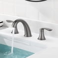 thumbnail image 2 of Bathroom Sink Faucet, 8 inch 3 Hole 2 Handle Widespread Faucet with Stainless Steel Pop Up Drain and Hose, 2 of 6