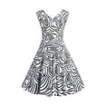thumbnail image 3 of IROINNID Women's A-Line Dress V-Neck Sleeveless Comfy Vintage Regular Party Swing Dress Printed Knee-Length Dress, 3 of 6