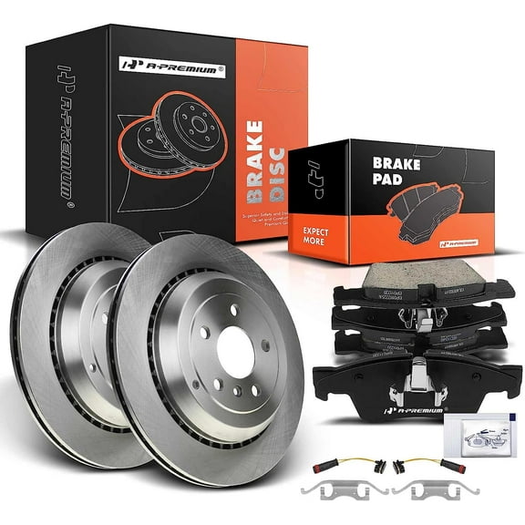 A-Premium 12.99 inch Rear Vented Disc Brake Rotors Ceramic Pads Kit Compatible with Select Mercedes-Benz Models - X164 GL320/GL350/GL450/GL550, W164 ML320/ML350/ML450/ML500/ML550, W251 R320/R350/R500