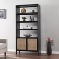 thumbnail image 3 of SEI Furniture Carondale 74"H 5-Shelf Bookcase/Storage-Shelf, Black/Gold/Natural, 3 of 3