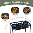 thumbnail image 2 of Outdoor Stove 3 Burners High Pressure Propane Gas Camp Stove with Detachable Legs, Perfect for Camping Patio, 225,000-BTU, 2 of 7