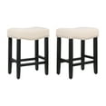 thumbnail image 2 of WestinTrends Lenox 24" upholstered nail head bar counter stools (Set Of 2), Black/Beige, 2 of 8