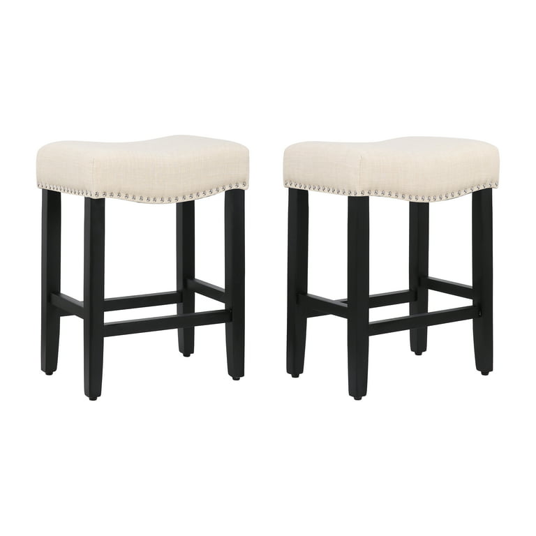 WestinTrends Counter Height Black Bar Stools Set of 2, 24 Inch