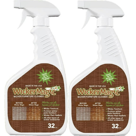 Screen Magic Wicker Magic Cleaner Trigger Sprayer - Liquid Furniture Cleaner - 16 Fl Oz (Pack of 2)