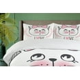thumbnail image 4 of Ambesonne Kitty Duvet Cover Sets, Love Typography and Hearts, 2-Queen, Pale Pink Dark Blue Grey, 4 of 7