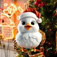 thumbnail image 5 of Begzeat 2024 Cute Cartoon Rooster Hanging Pendant, 1pc Acrylic Chick Ornament with Santa Hat for Car Interior, Lifelike Chicken for Christmas Tree Hanging Decoration Window Wall Home Cute Animal (E), 5 of 9