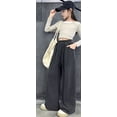 thumbnail image 4 of MIASHUI Girls Solid Color Pants Casual Joggers Drawstring Elastic Wide Leg Sweatpants,Black,4-5 Years, 4 of 9