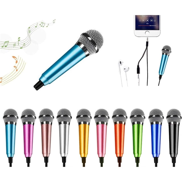 HAHDAXIA Mini Microphone,Portable Vocal Tiny Microphone, Asmr Microphone,Phone Microphone, Mini Karaoke Microphone for Voice Recording Chatting and Singing On iPhone,Android,Laptop Notebook(