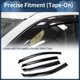 thumbnail image 2 of Unique Bargains Window Deflectors Side Window Vent Visors for Honda Accord 2018 Black Rain Guards Sun Visors Wind Vent Visors Window Vent Shades, 2 of 7