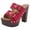 Red, variant on Slippers for Women Fish Mouth Buckle High Heel Thick Heel Thick Bottom Comfortable Women's Sandals
