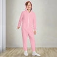 thumbnail image 2 of Gunia Kids Boys Girls Outfit Long Sleeves Zipper Hooded Romper Jumpsuit For Children Clothes Set Pink 9-10 Years, 2 of 9