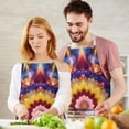 thumbnail image 3 of Colorful Tie Dye Flower Mandala Pattern Apron-Garden Aprons for Women with Pockets-Cotton Linen Waterproof Kitchen Cooking Gardening Aprons Adjustable for Kitchen,Cooking,BBQ and Salon 33x27 Inch, 3 of 7