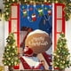 thumbnail image 4 of Cortina de puerta navideña con bandera para exteriores, decoración de fondo de Papá Noel y cachorro, tela de poliéster para colgar., 4 of 5