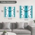 thumbnail image 5 of Turquoise White Ombre Wooden Wall Clock Silent Non Ticking, Abstract Art Modern Teal Gradient Square Wall Clocks Battery Operated, Decor Clock for Home Office, Living Room, Kitchen, 10 Inch, 5 of 9